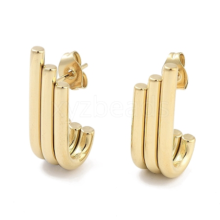 Left and Right 304 Stainless Steel Stud Earrings for Women EJEW-L283-094G-1