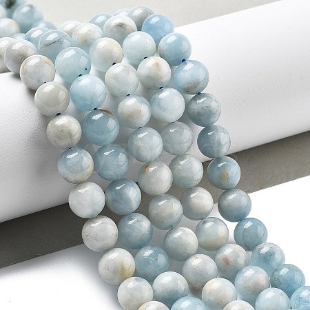 Natural Aquamarine Beads Strands G-R446-10mm-05-01-1