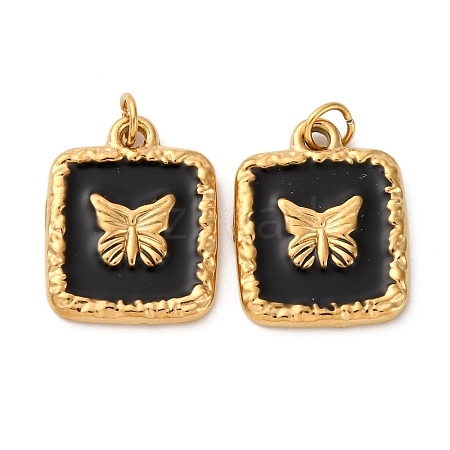 304 Stainless Steel Enamel Pendants STAS-U061-37G-A02-1