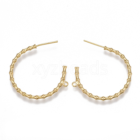 Brass Stud Earring Findings KK-T038-225G-1