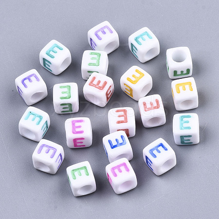 Opaque White Acrylic Beads SACR-R252-02E-1