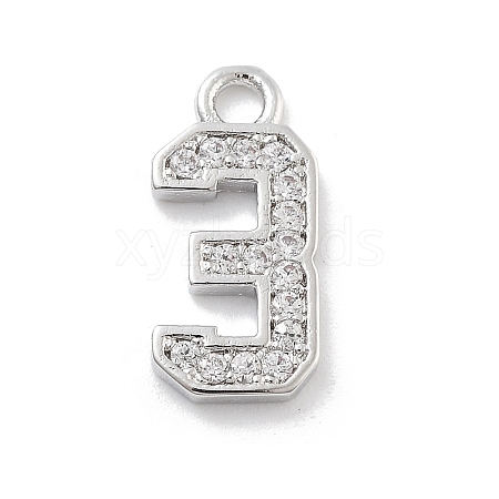 Brass Micro Pave Clear Cubic Zirconia Pendants ZIRC-I067-02D-1