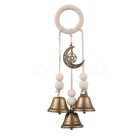 Iron Witch Bells for Door Knob Protection HJEW-JM02251-1