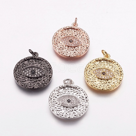 Brass Micro Pave Cubic Zirconia Pendants ZIRC-E143-67-1