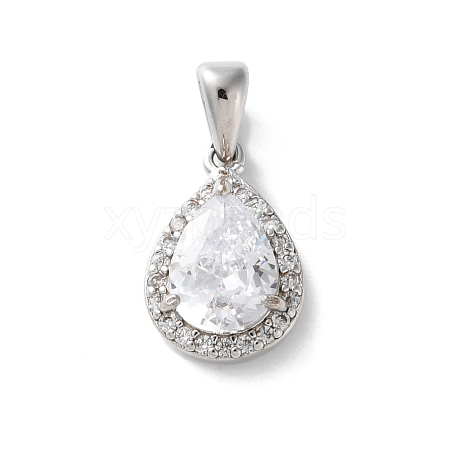 Brass Micro Pave Clear Cubic Zirconia Pendants KK-L227-001P-1