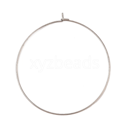 304 Stainless Steel Hoop Earring Findings STAS-Z089-01P-01-1