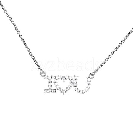 I Love U Pendant Necklace NJEW-BB44486-B-1