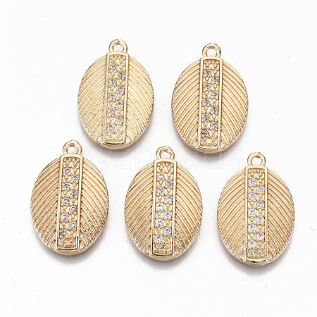 Brass Micro Pave Cubic Zirconia Pendants KK-S359-072-RS-1