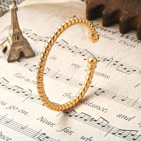 Brass Cuff Bangles BJEW-F482-03G-1