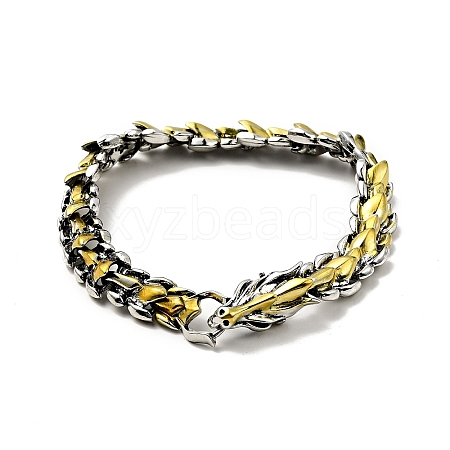 Men's Alloy Dragon Wrap Chain Bracelet BJEW-A129-01-1