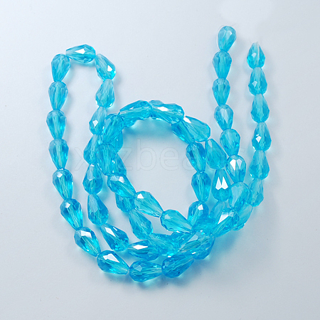 Electroplate Glass Beads Strands EGLA-R008-6x4mm-10-1
