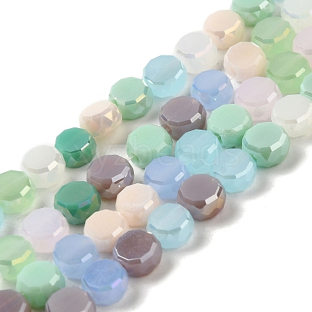 Electroplate Glass Beads Strands GLAA-Q098-B01-01-1
