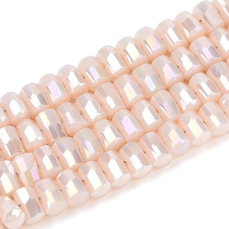 Electroplate Opaque Glass Beads Strands EGLA-N022-09A-C04-1