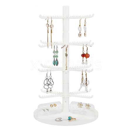 4 Tier Rotatable Plastic Earring Display Tree Stands ODIS-WH0038-41-1