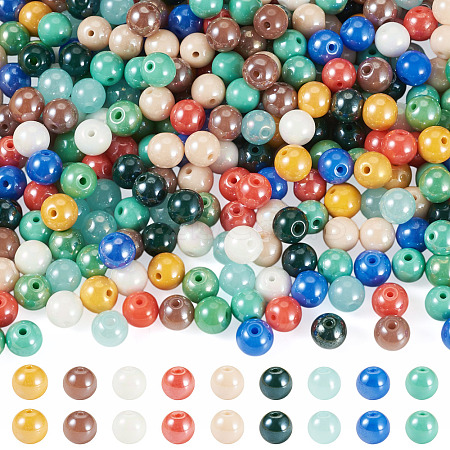 325G Electroplate Round Glass Beads Strands EGLA-TA0030-10-1