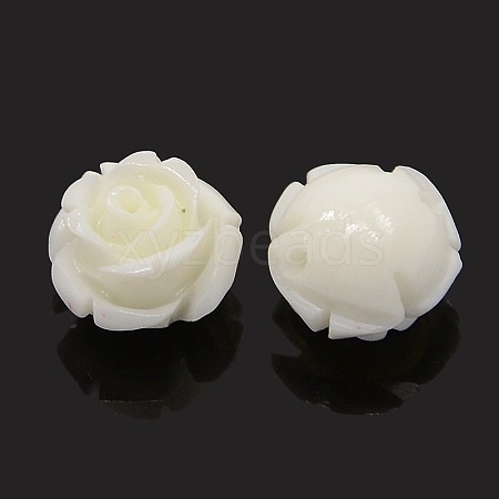 Synthetic Coral 3D Flower Rose Beads X-CORA-A006-15mm-049-1