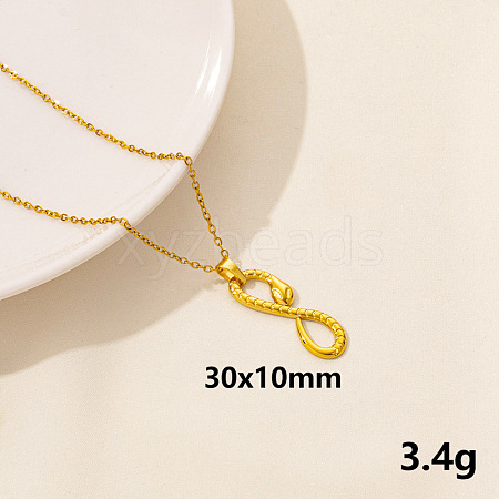 304 Stainless Steel Serpentine Pendant Necklaces RN6163-12-1