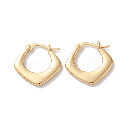 Rhombus Brass Hoop Earrings for Women EJEW-B056-03G-1