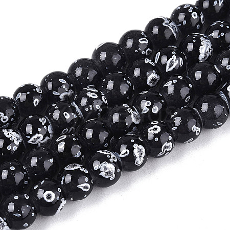 Baking Paint Glass Beads Strands DGLA-N015-6mm-10-1