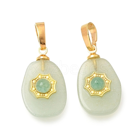 Natural Green Aventurine Pendants G-T151-03J-1