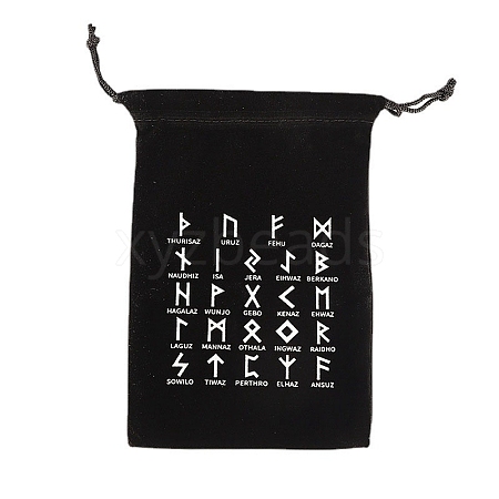 Runes Velvet Jewelry Storage Drawstring Pouches LS-WICR-PW0007-04A-1