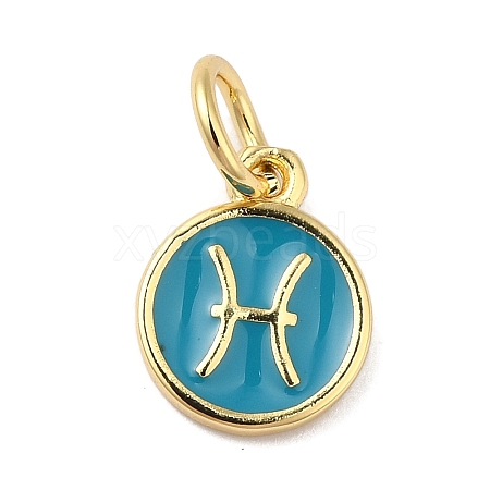 Real 18K Gold Plated Brass Enamel Charms KK-L216-001G-A05-1