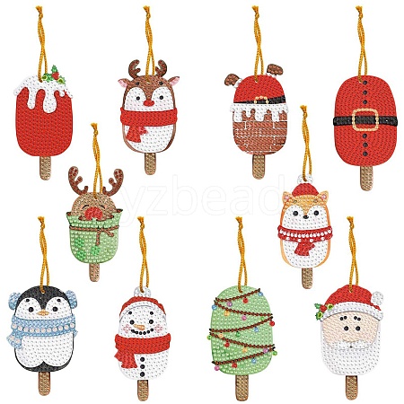 Christmas Theme DIY Diamond Painting Keychain Kit DRAW-PW0007-05A-1