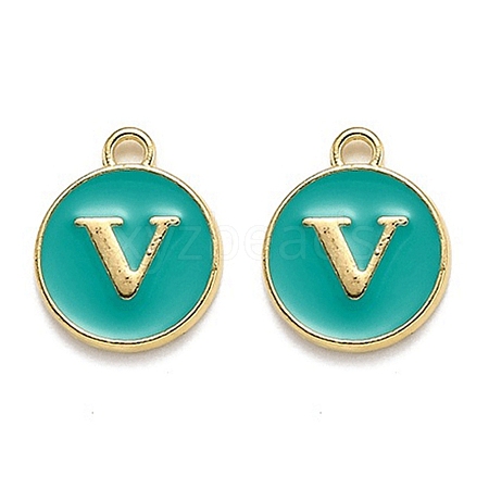 Golden Plated Alloy Enamel Charms LS-ENAM-Q437-15V-1
