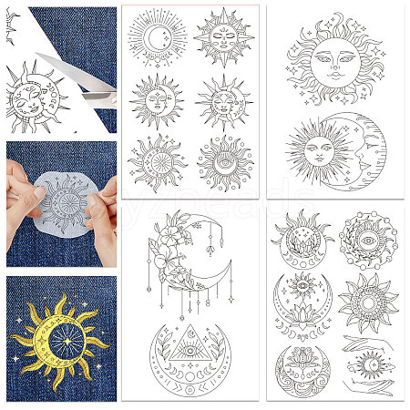 4 Sheets 11.6x8.2 Inch Stick and Stitch Embroidery Patterns DIY-WH0455-007-1