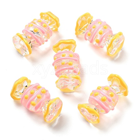 Transparent Acrylic Enamel Beads OACR-P027-01B-1