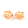 Gradient Color Transparent Hand-drawed Acrylic Beads TACR-P012-01B-06-2