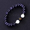 Virgo Round Synthetic Blue Goldstone & Natural Howlite Stretch Bracelets for Women Men EA3132-8-1