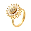 Flower Rotatable Finger Ring for Women RJEW-U035-01G-02-4