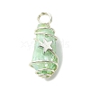 2Pcs Electroplated Natural Quartz Crystal Dyed Copper Wire Wrapped Pendants PALLOY-JF03172-02-3