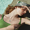 Triangle Alloy & Plastic Pendant Necklaces & Stud Earrings Sets SJEW-LP0001-27-1