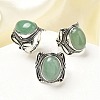 Natural Green Aventurine Adjustable Rings RJEW-I108-02AS-08-1