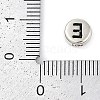 925 Sterling Silver Flat Round with Letter Beads STER-G044-01AS-E-3