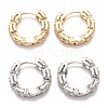 Brass Micro Clear Pave Cubic Zirconia Huggie Hoop Earrings EJEW-F264-24-1