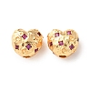 Brass Pave Cubic Zirconia Beads KK-C157-38G-1