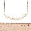 Ocean Dyed Synthetic Turquoise Starfish Beaded Bib Necklaces with 304 Stainless Steel Satellite Chains NJEW-JN05979-02-4