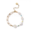 Sunflower Natural Shell Beads Bracelet BJEW-TA00027-1