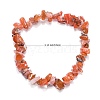 Carnelian(Dyed) Chips Stretch Bracelets BJEW-JB01308-04-3