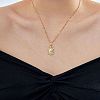 Brass Clear Cubic Zirconia Shiny Tortoise Pendant Dapped Chain Necklaces for Women NW3403-1-1