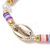 Flat Round Polymer Clay Braided Bead Bracelets BJEW-JB11500-3