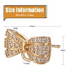 2Pairs 2 Color Brass Micro Pave Cubic Zirconia Earring Findings with Loop DIY-SZ0008-41-2