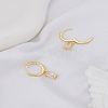 1 Pair Brass Micro Pave Cubic Zirconia Hoop Earrings EJEW-LP0004-74B-3