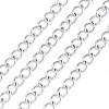 Non-Tarnish 3.28 Feet 304 Stainless Steel Curb Chains X-CHS-F006-04A-P-1