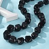 Natural Dyed & Heated Black Agate Nuggets Beaded Necklaces for Women Men NJEW-K388-01P-3