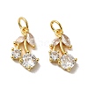 Rack Plating Brass Micro Pave Cubic Zirconia Pendants KK-K377-69G-1