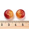 Two Tone Transparent Crackle Acrylic European Beads TACR-P009-B01-04-3